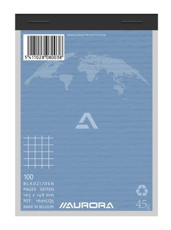 notablok 105 x 148 mm (A6) 45 gr geruit recycled