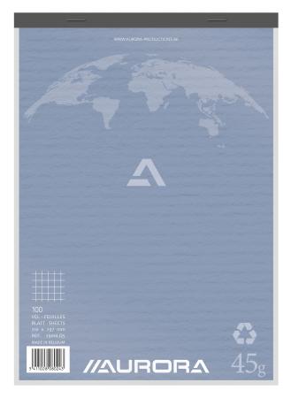 notablok 210 x 297 mm (A4) 45 gr geruit recycled
