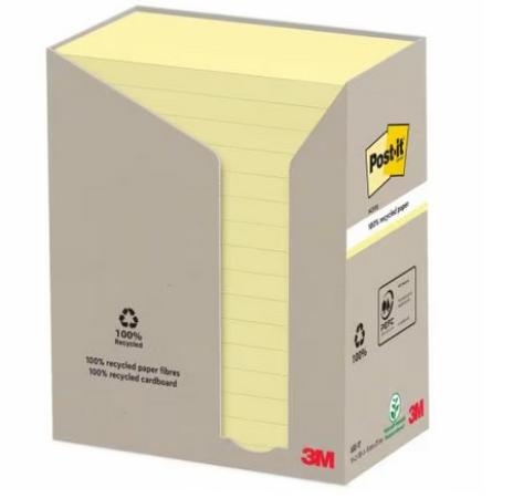 pk 16 gerecycleerde post-it notes 76 x 127 mm geel