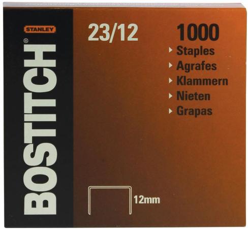 1000 nietjes bostitch 23/12 verzinkt 12 mm blokhec