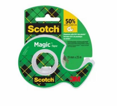 plakband scotch magic tape 19 mm x 25 m + afroller