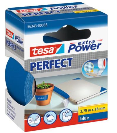textieltape tesa 2,75 meter x 38 mm blauw