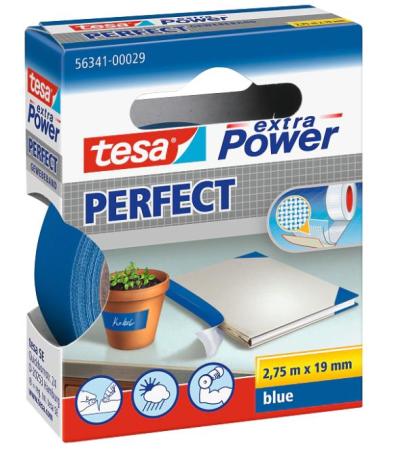textieltape tesa 2,75 meter x 19 mm blauw