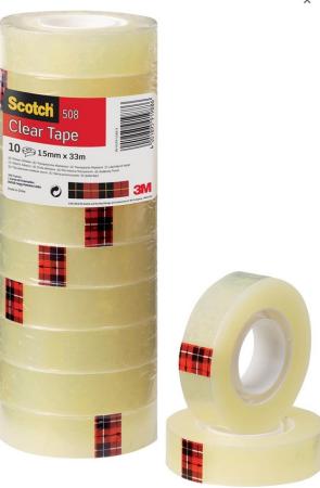 plakband scotch utility transp 15 mm x 33 m