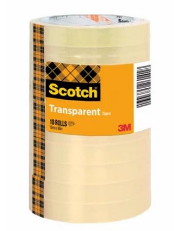 plakband scotch utility transparant 15 mm x 66 m